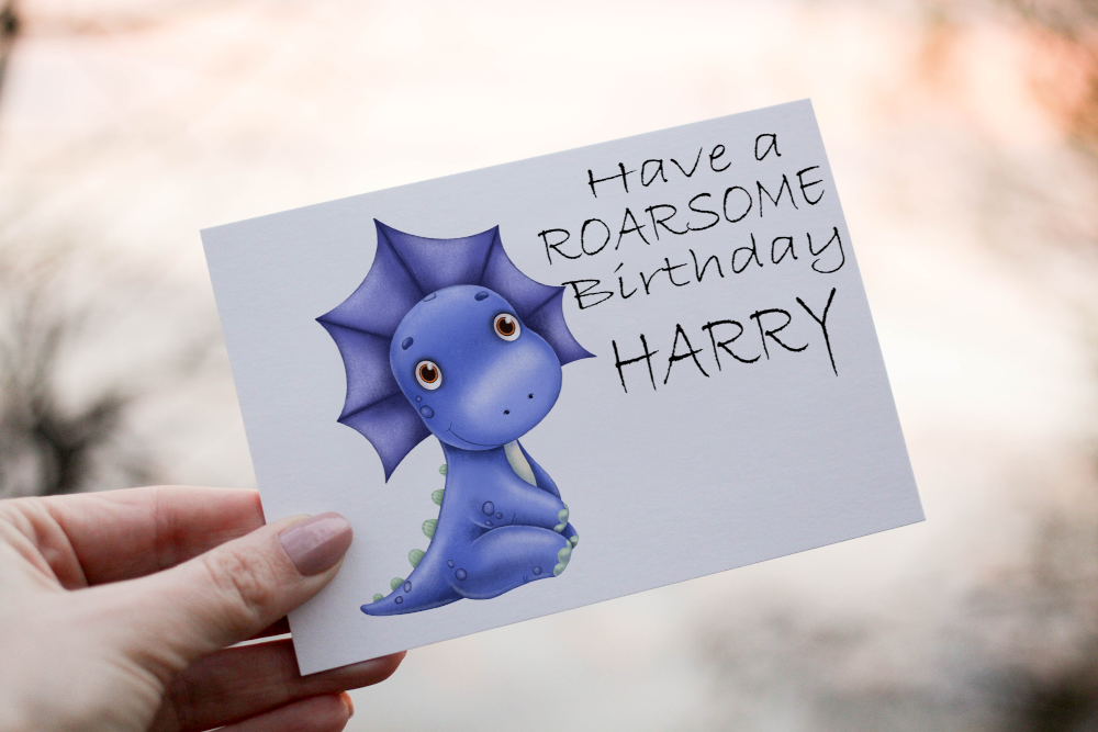 Dinosaur Birthday Card, Card for Birthday, Greetings Card